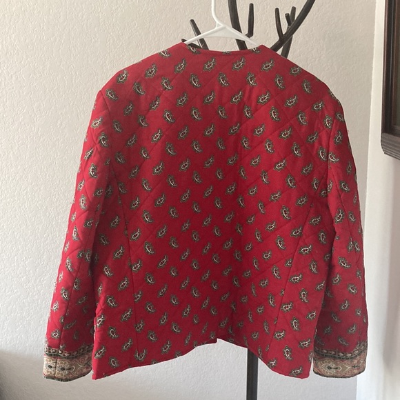 Vera Bradley Vintage Quilted Red Jacket Size L - Picture 8 of 12